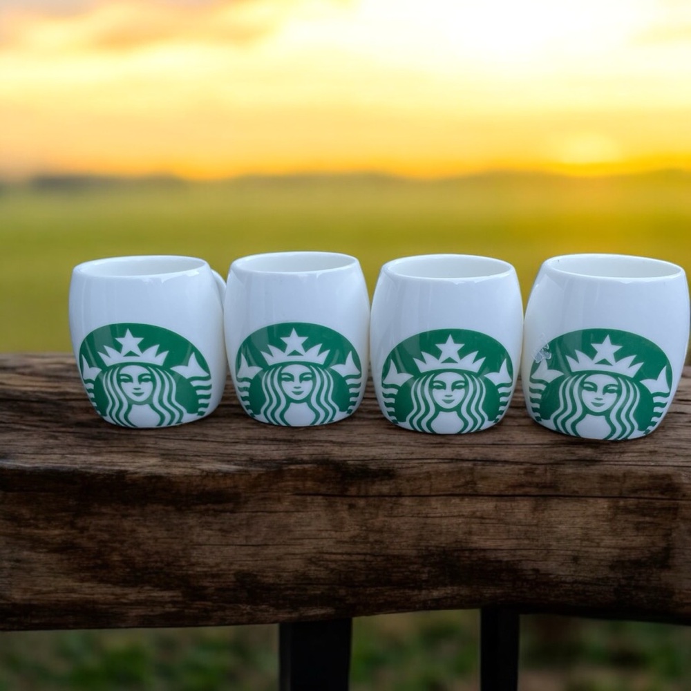 Starbucks Mermaid Demitasse Cup Set of 4 Ceramic 3oz 2010 - Picture 4 of 4